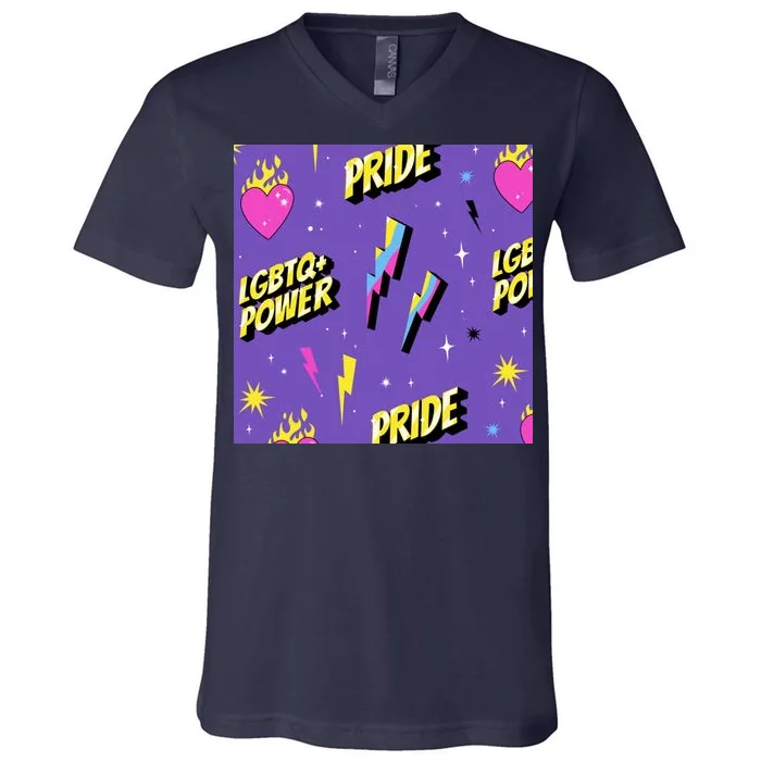 LGBTQ Power Pride Month V-Neck T-Shirt