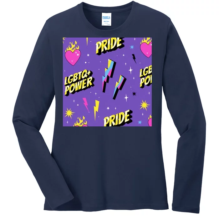 LGBTQ Power Pride Month Ladies Long Sleeve Shirt