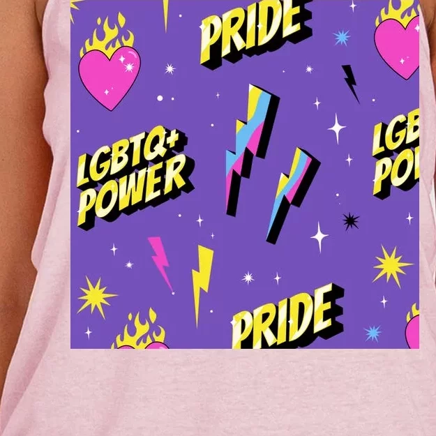 LGBTQ Power Pride Month Women's Knotted Racerback Tank