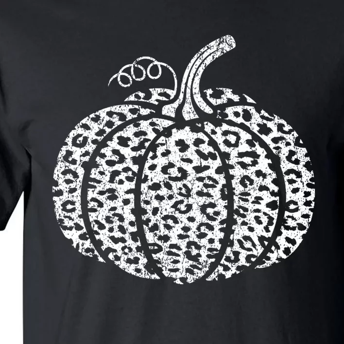 Leopard Print Pumpkin Fall Graphic Trendy Autumn Women Tall T-Shirt