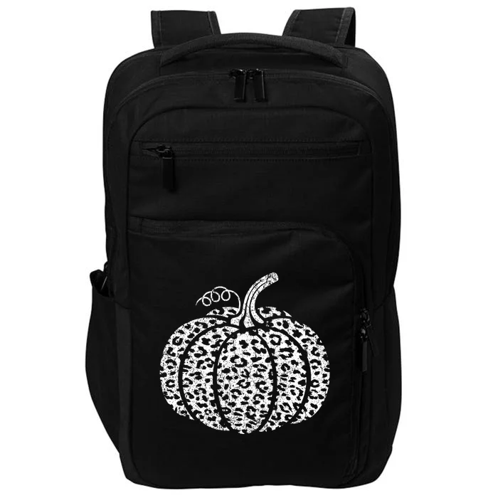 Leopard Print Pumpkin Fall Graphic Trendy Autumn Women Impact Tech Backpack