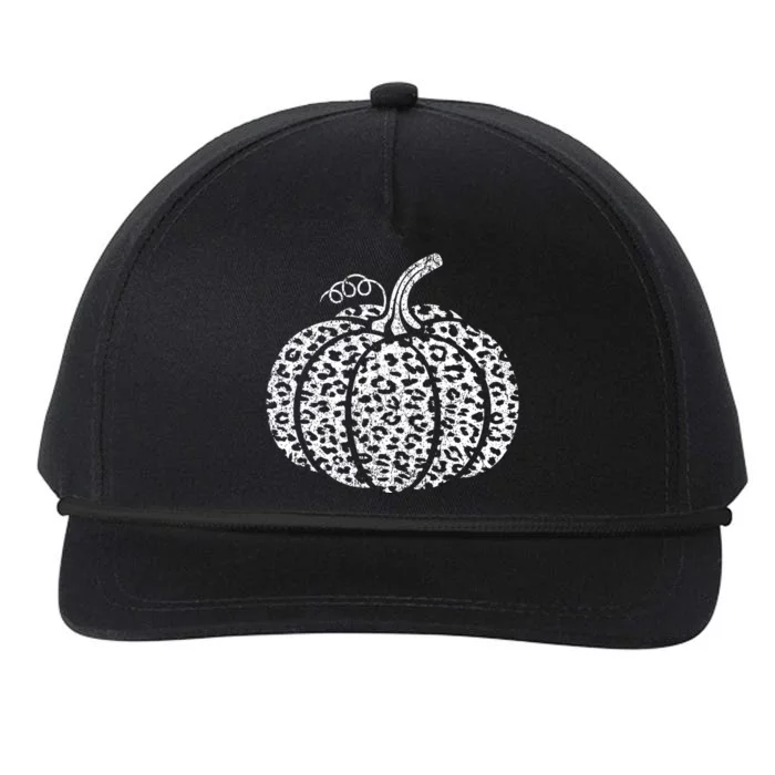 Leopard Print Pumpkin Fall Graphic Trendy Autumn Women Snapback Five-Panel Rope Hat