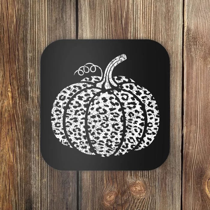 Leopard Print Pumpkin Fall Graphic Trendy Autumn Women Coaster