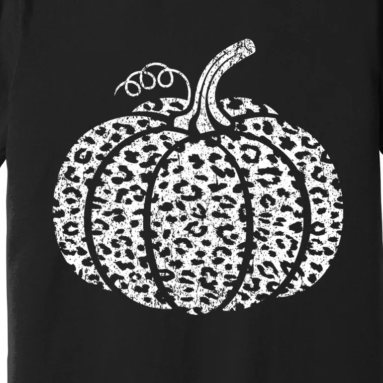 Leopard Print Pumpkin Fall Graphic Trendy Autumn Women Premium T-Shirt