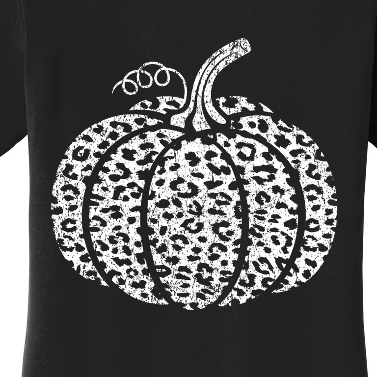 Leopard Print Pumpkin Fall Graphic Trendy Autumn Women Women's T-Shirt