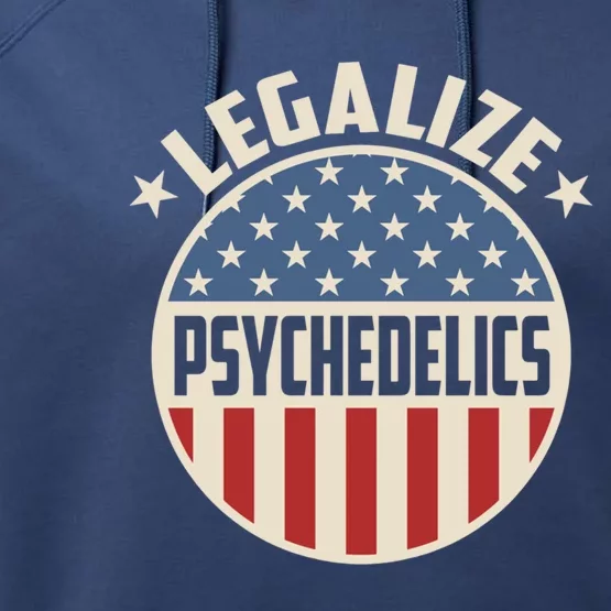 Legalize Psychedelics Pro Freedom Pro America Retro Us Flag Gift Performance Fleece Hoodie