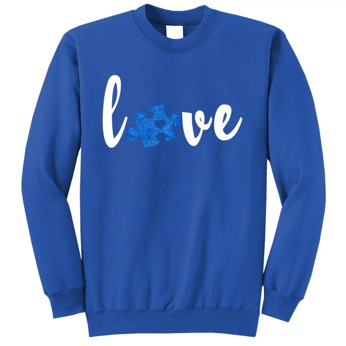 Love Puzzle Pieces Heart Autism Awareness Funny Gift Sweatshirt