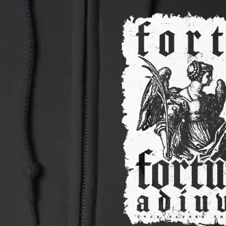 Latin Philosophy Quote Luck Bravery Fortis Fortuna Adiuvat Full Zip Hoodie