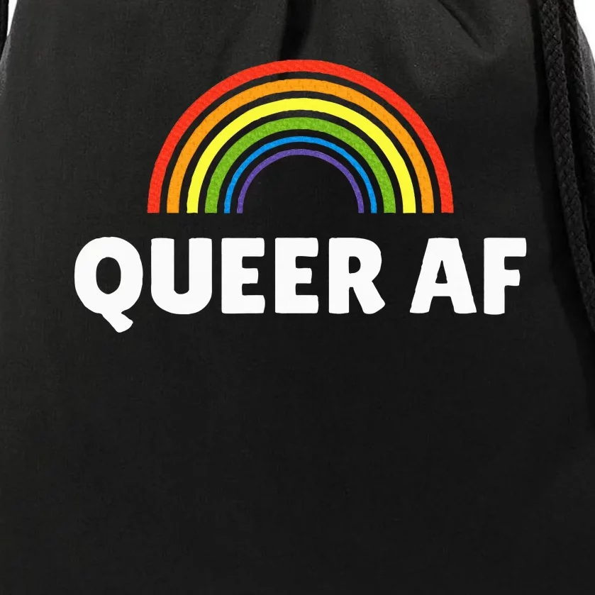 Lgbt Pride Queer Af Drawstring Bag