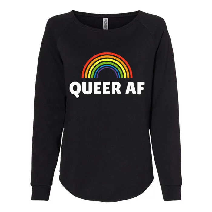 Lgbt Pride Queer Af Womens California Wash Sweatshirt