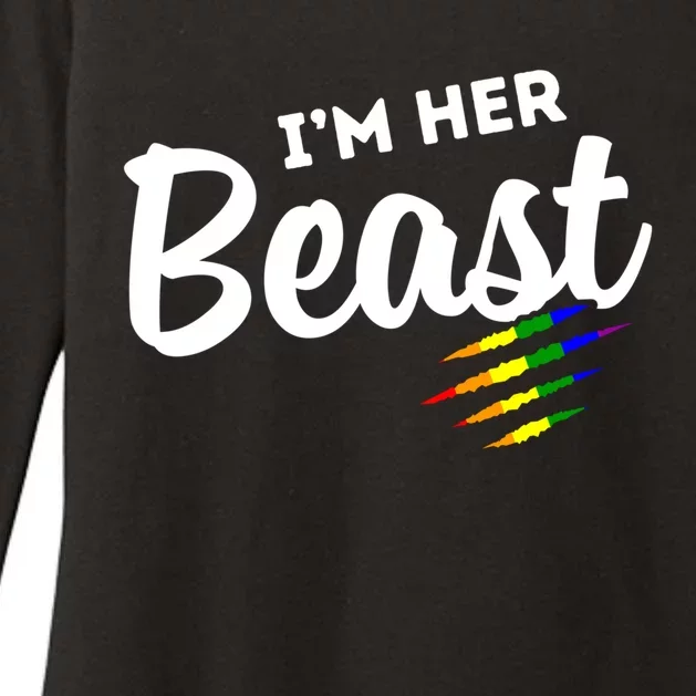 Lgbt Pride Rainbow Couples For Lesbians I'm Her Beast Beauty Gift Womens CVC Long Sleeve Shirt