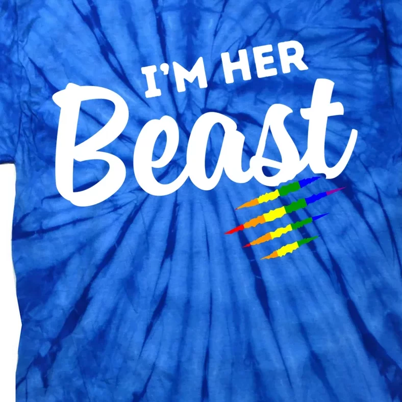 Lgbt Pride Rainbow Couples For Lesbians I'm Her Beast Beauty Gift Tie-Dye T-Shirt