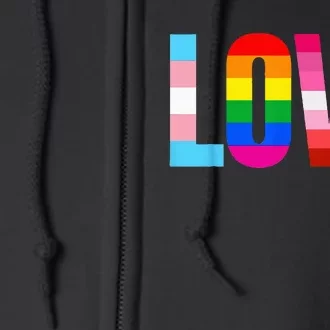 LGBT Pride Rainbow Love LGBTQ Pride Full Zip Hoodie