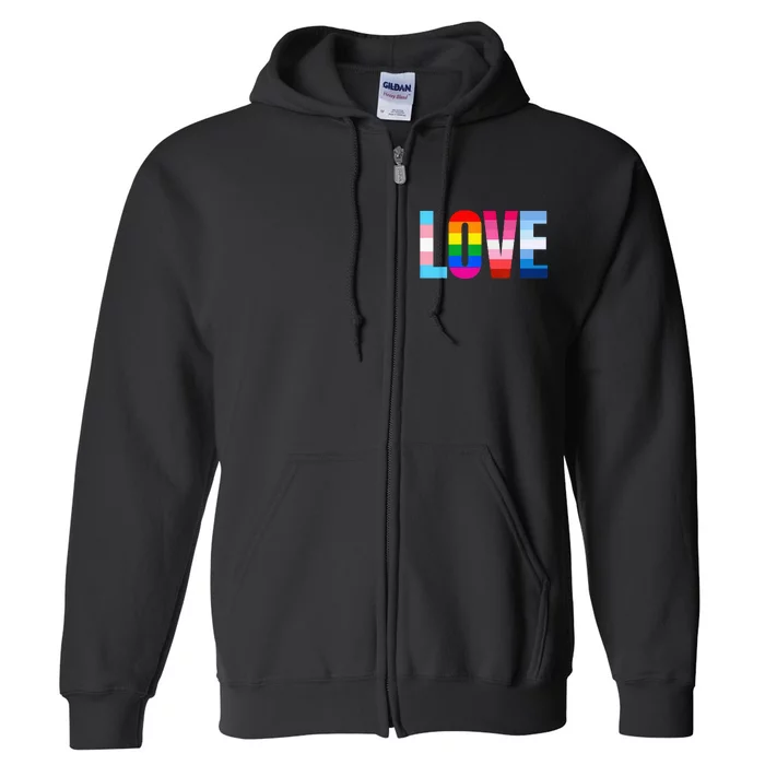 LGBT Pride Rainbow Love LGBTQ Pride Full Zip Hoodie