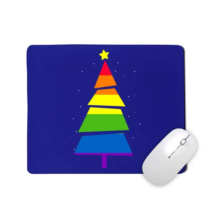 Lgbtq Pride Rainbow Flag Gay Christmas Tree Xmas Funny Gift Mousepad