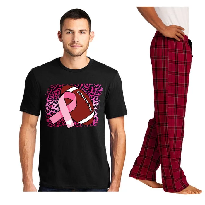 Leopard Pink Ribbon Breast Cancer Football Pajama Set