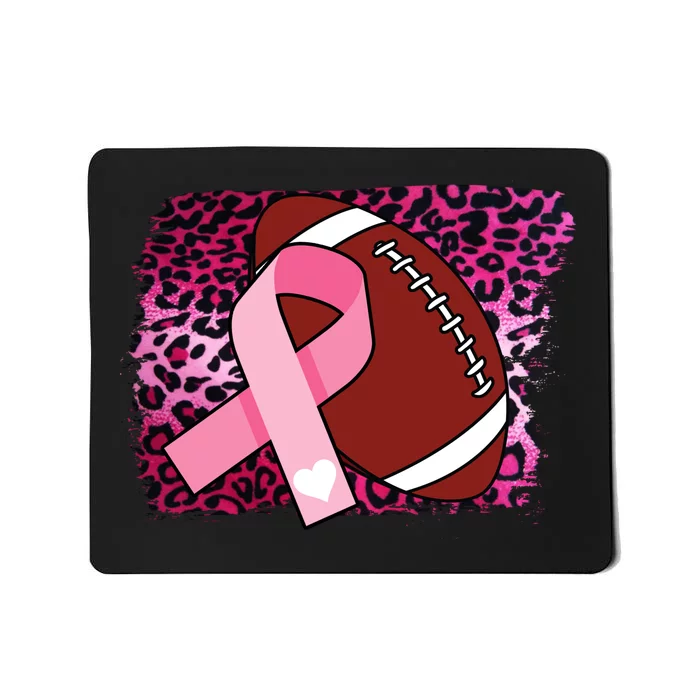 Leopard Pink Ribbon Breast Cancer Football Mousepad