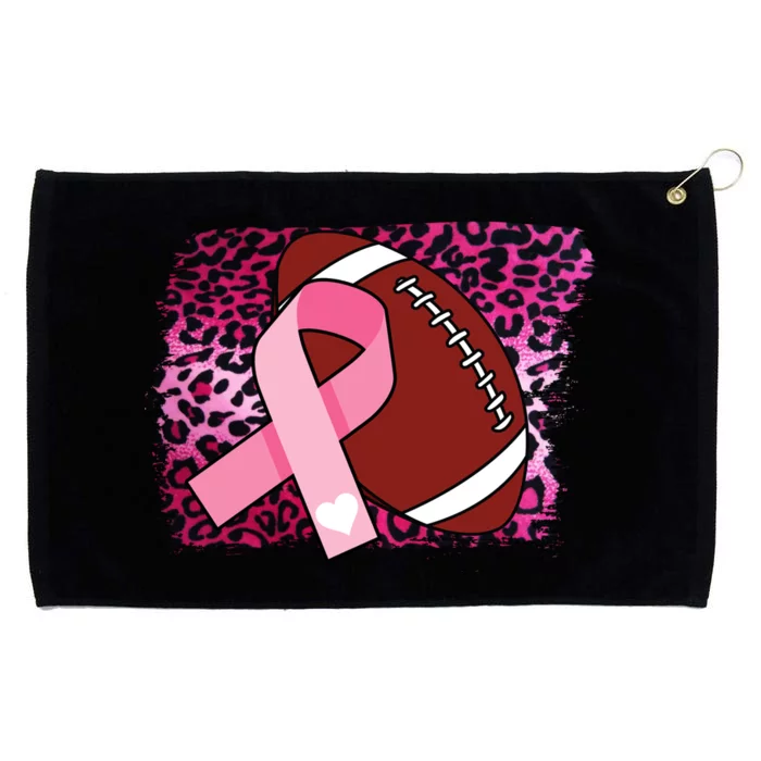 Leopard Pink Ribbon Breast Cancer Football Grommeted Golf Towel