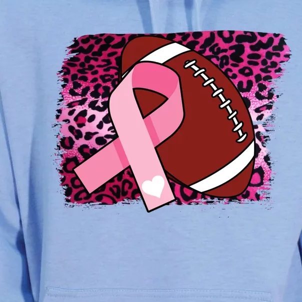 Leopard Pink Ribbon Breast Cancer Football Unisex Surf Hoodie