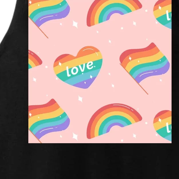 Love Pride Rainbow Flag Ladies Tri-Blend Wicking Tank