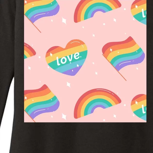 Love Pride Rainbow Flag Womens CVC Long Sleeve Shirt