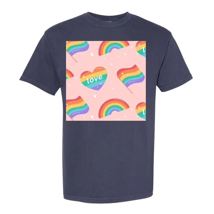 Love Pride Rainbow Flag Garment-Dyed Heavyweight T-Shirt