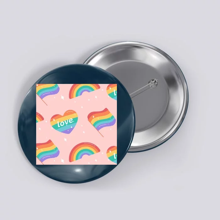 Love Pride Rainbow Flag Button