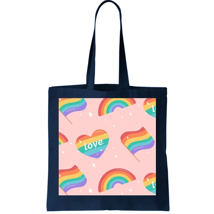 Love Pride Rainbow Flag Tote Bag