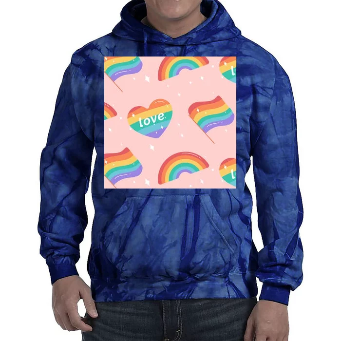 Love Pride Rainbow Flag Tie Dye Hoodie