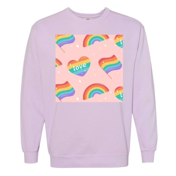 Love Pride Rainbow Flag Garment-Dyed Sweatshirt