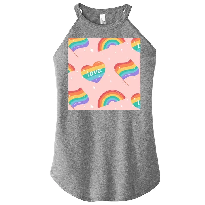 Love Pride Rainbow Flag Women’s Perfect Tri Rocker Tank