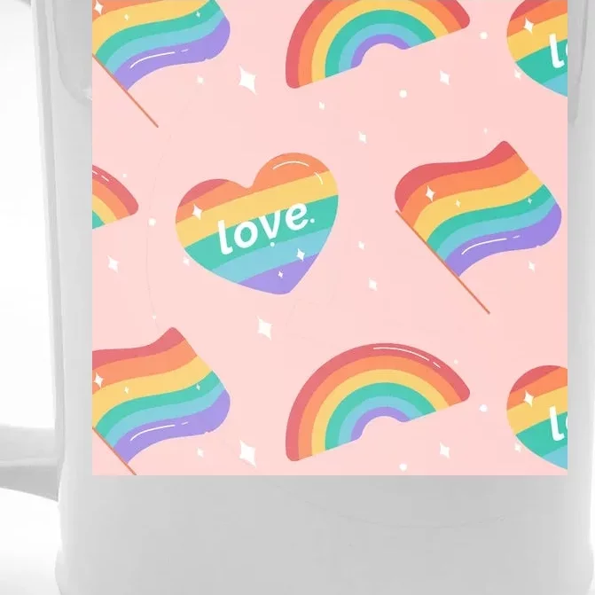 Love Pride Rainbow Flag Front & Back Beer Stein