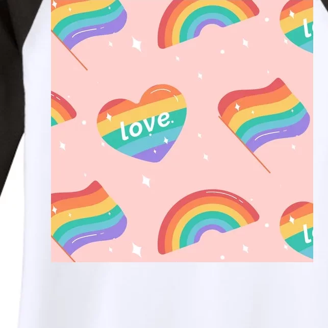 Love Pride Rainbow Flag Women's Tri-Blend 3/4-Sleeve Raglan Shirt