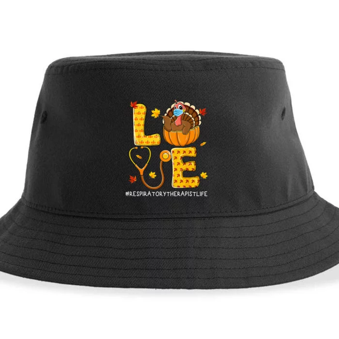 Love Physical Respiratory Therapist Life Thanksgiving Turkey Sustainable Bucket Hat