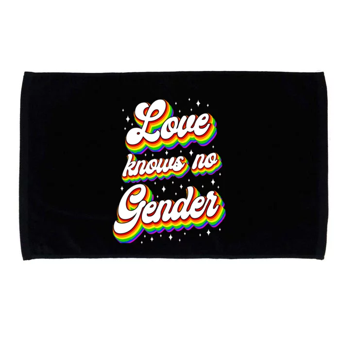 Lgbt Pride Rainbow Love Knows No Gender Gift Microfiber Hand Towel