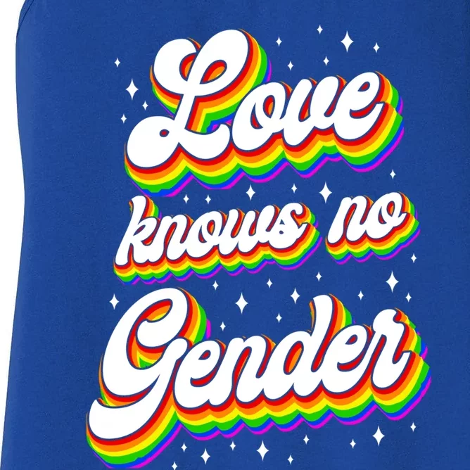 Lgbt Pride Rainbow Love Knows No Gender Gift Women's Racerback Tank