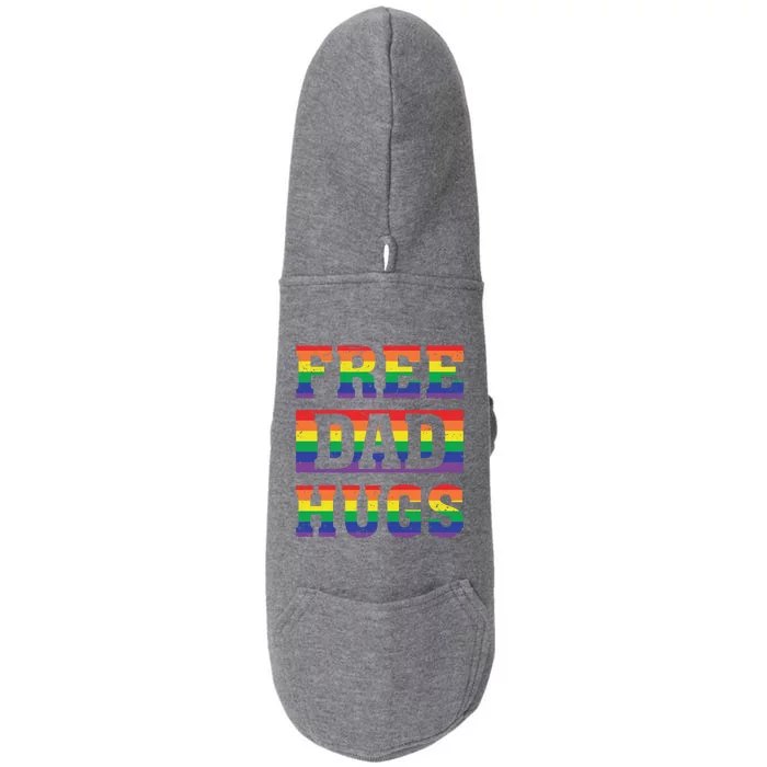 Lgbt Pride Rainbow Free Dad Hugs Fathers Day Gift Doggie 3-End Fleece Hoodie