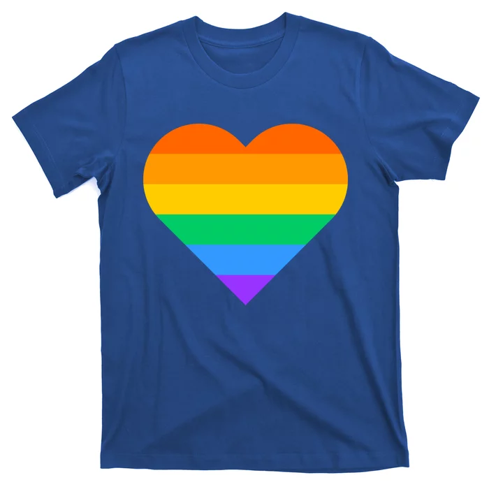 Lgbt Pride Rainbow Color Flag Heart Love Awareness Cool Gift T-Shirt