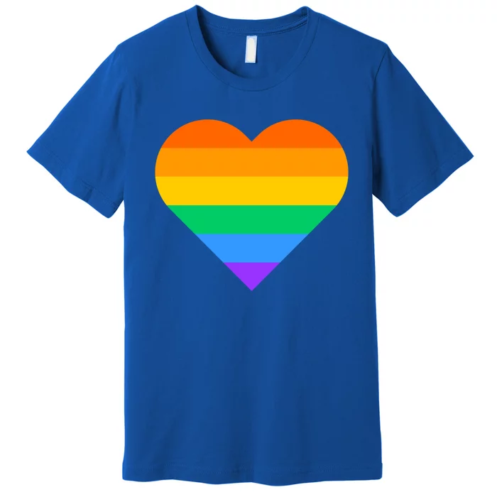 Lgbt Pride Rainbow Color Flag Heart Love Awareness Cool Gift Premium T-Shirt