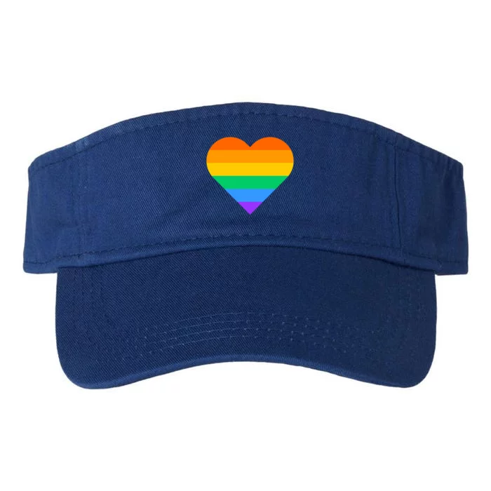 Lgbt Pride Rainbow Color Flag Heart Love Awareness Cool Gift Valucap Bio-Washed Visor