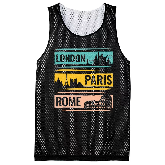 London Paris Rome World Traveler Mesh Reversible Basketball Jersey Tank