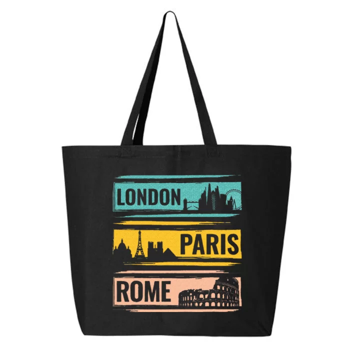 London Paris Rome World Traveler 25L Jumbo Tote