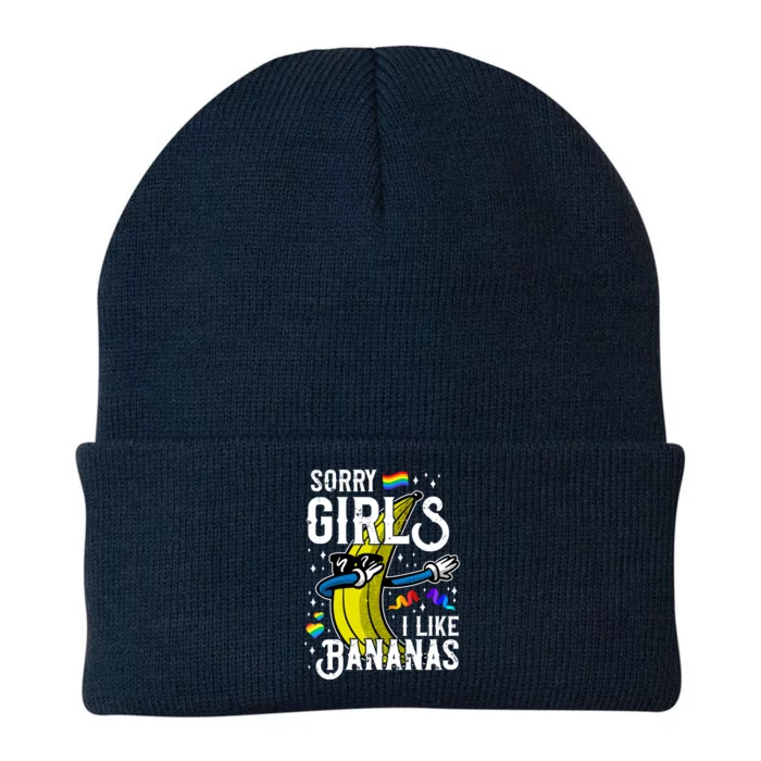 Lgbt Pride Rainbow Sorry I Like Bananas Gift Knit Cap Winter Beanie