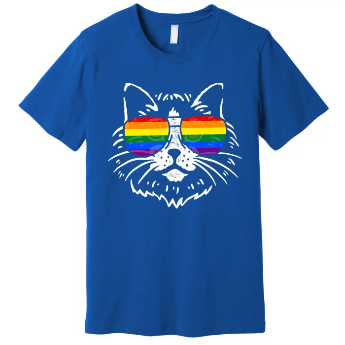 Lgbtq Pride Rainbow Colorful Sunglasses Cat Lover Cute Gift Premium T-Shirt