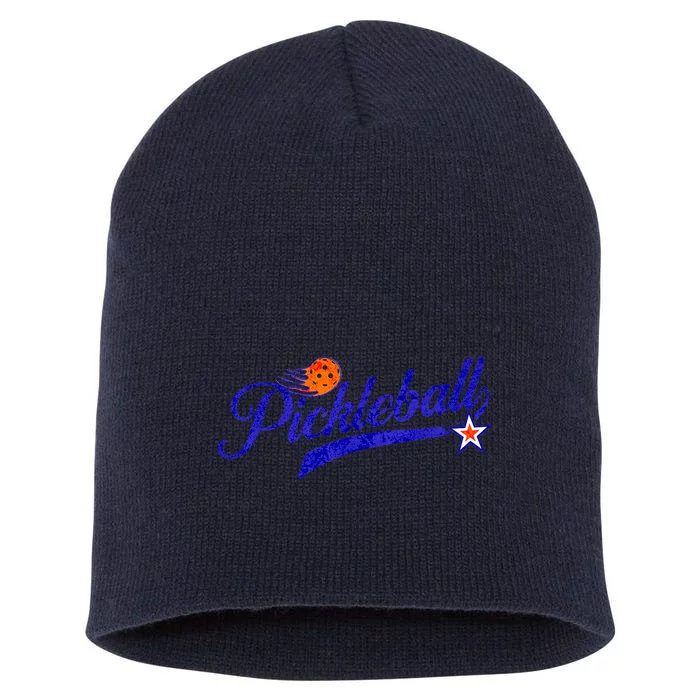 Lovers Pickleball Retro Style Pickle Ball Gift For Player Short Acrylic Beanie