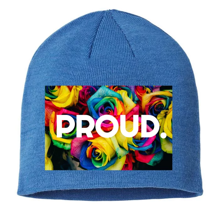 Lgbt+ Pride Rainbow Flower Gift 8 1/2in Sustainable Knit Beanie