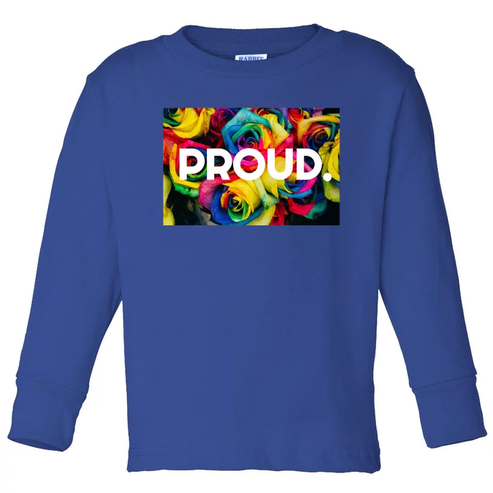 Lgbt+ Pride Rainbow Flower Gift Toddler Long Sleeve Shirt