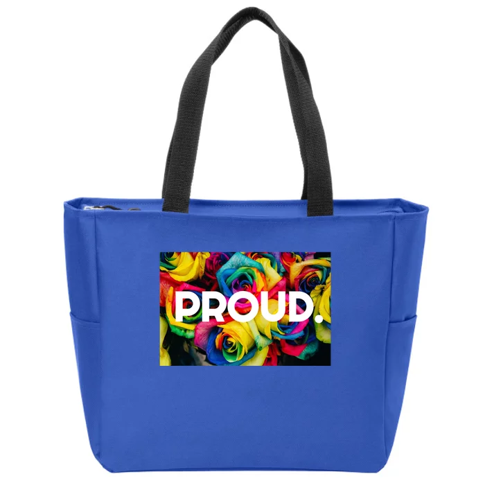 Lgbt+ Pride Rainbow Flower Gift Zip Tote Bag