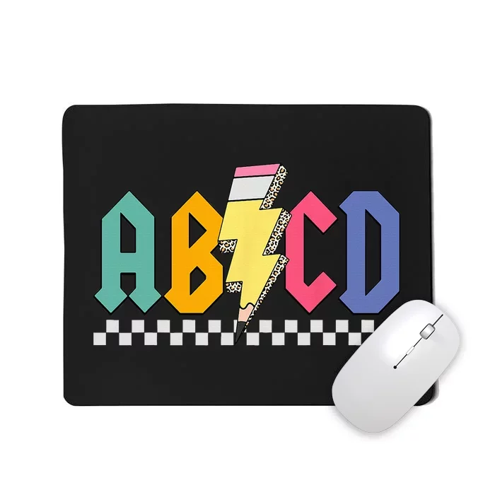 Lightning Pencil Rock'n Roll ABCD Back To School Teacher Mousepad