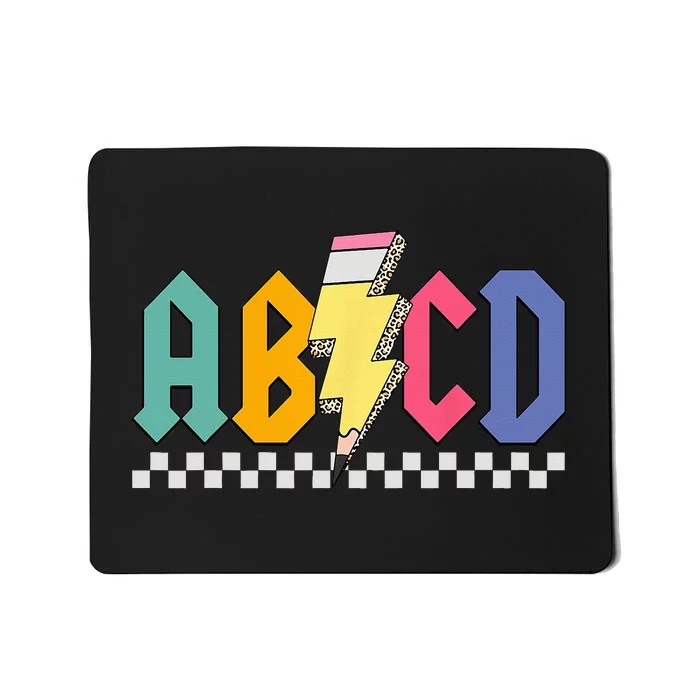 Lightning Pencil Rock'n Roll ABCD Back To School Teacher Mousepad